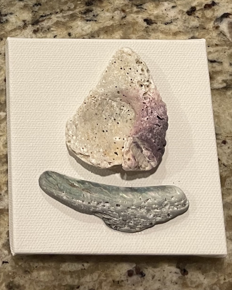 Abalone Shell Pieces on Canvas