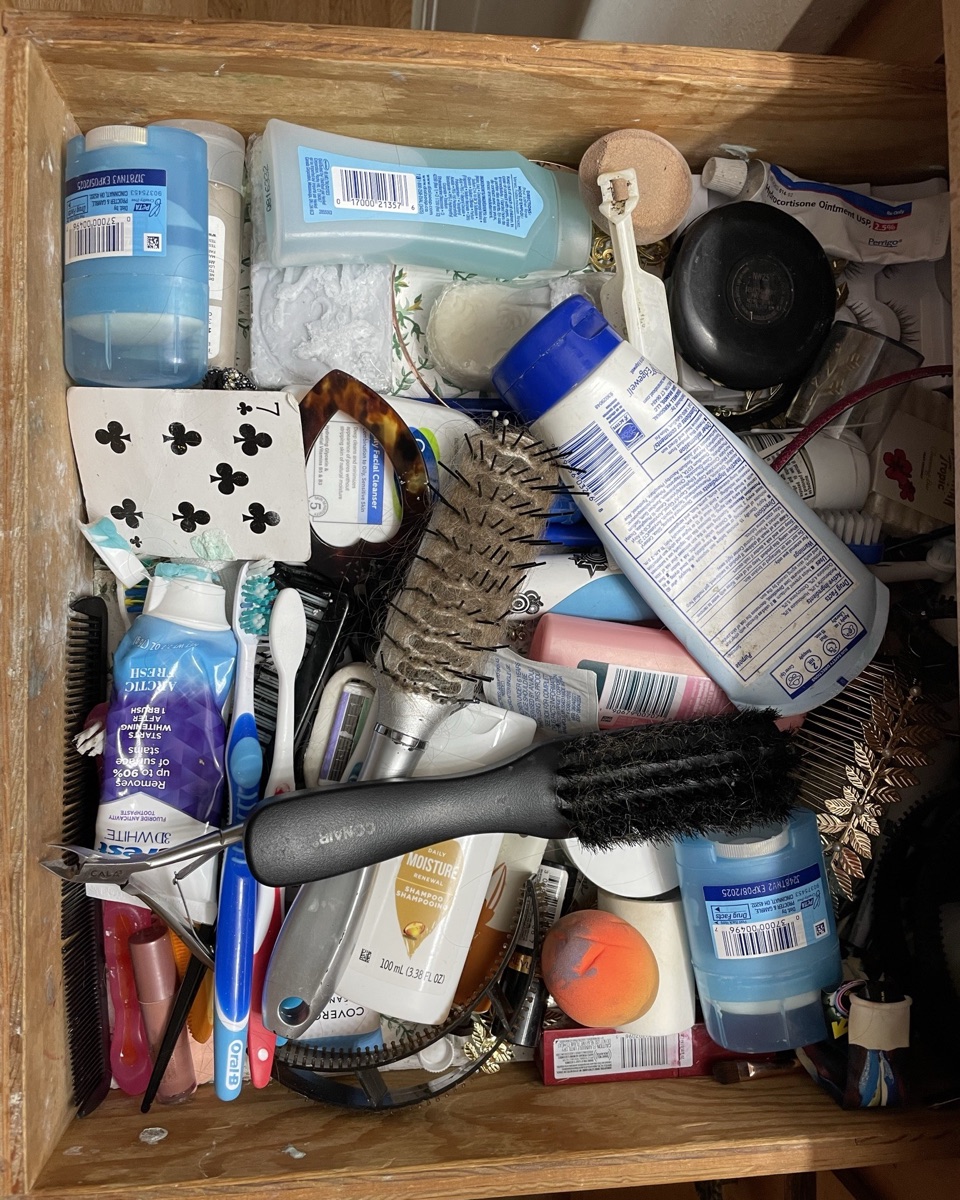 Bathroom Drawer before organizing