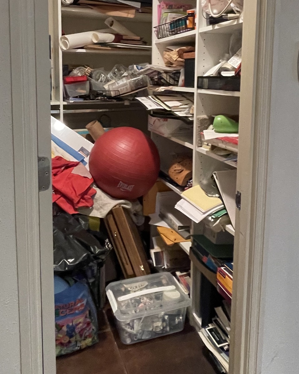Closet before organizing